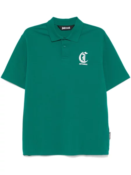 Поло тениска Just Cavalli с принт зелено