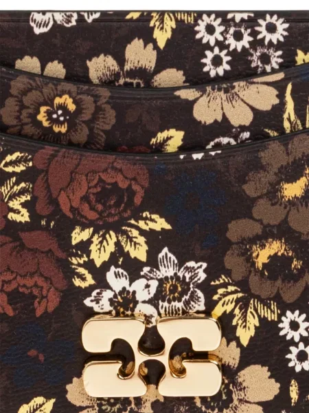 Portofel Ganni cu model floral maro