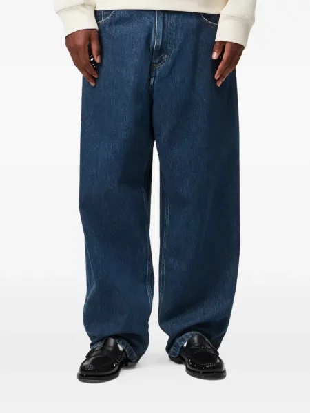 Blugi Carhartt Wip cu autograf albastru
