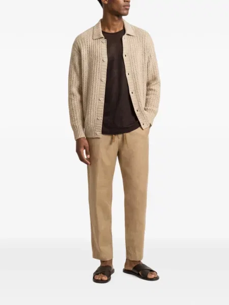 Πλεκτή ζακέτα Orlebar Brown chunky καφέ