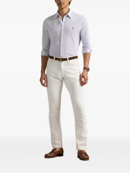 Pletene sportske kratke hlače Polo Ralph Lauren s printom bijela