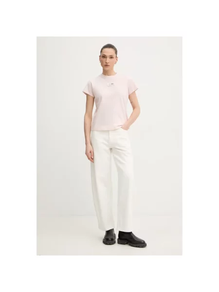 Koszulka Mm6 Maison Margiela z dżerseju różowa