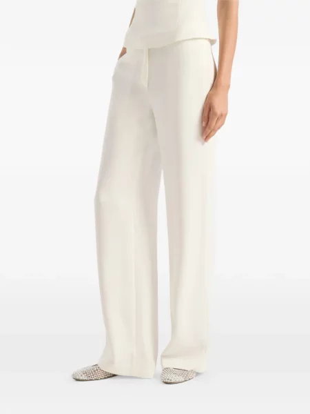 Pantaloni Genny cu picior lat alb