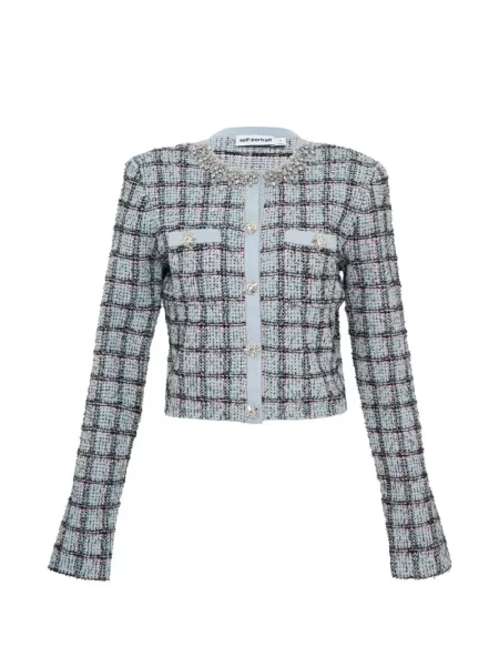 Cardigan Self-portrait tricotate albastru