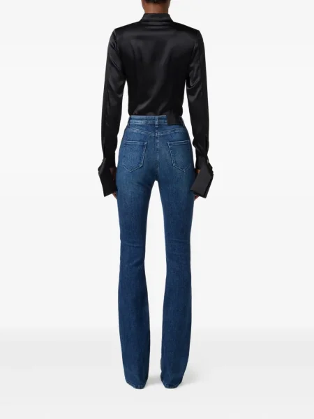 Satynowa bluzka Elisabetta Franchi kopertowa czarna