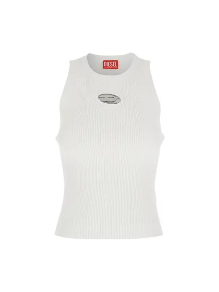 Top Diesel elegancki żakardowy na ramiączkach biały