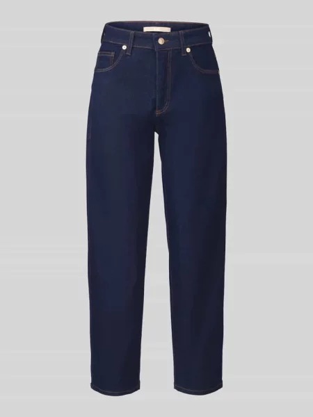 Jeansy barrel w kroju loose fit z mieszanki bawełny z dodatkiem modalu model DANNI' Mac granatowe