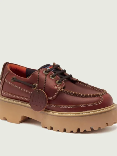 Fűzős bőr félcipő Tommy Jeans