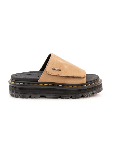Klapki Dr. Martens skórzane beżowe