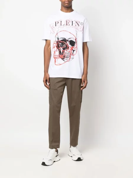 Koszulka Philipp Plein z okrągłym dekoltem biała