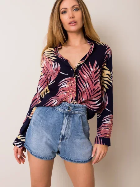 Szorty Fashionhunters niebieskie