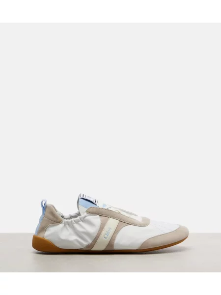 Sneakerși Chloé din piele de căprioară alb