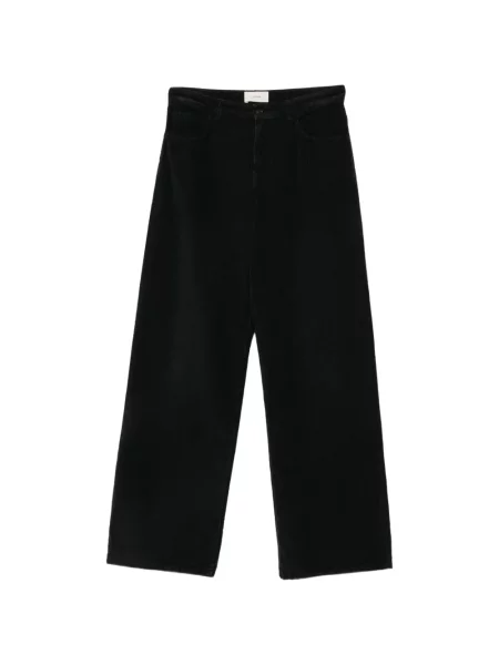 Pantaloni The Row de catifea cord negru