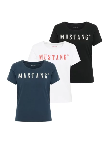 MUSTANG Póló kék / fekete fehér