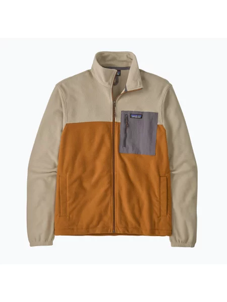 Hanorac din fleece Patagonia din fleece cu buzunare aplicate maro