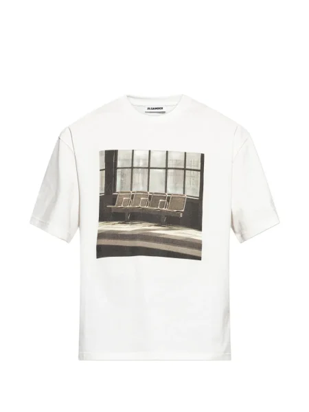 Tricou Jil Sander cu imagine alb