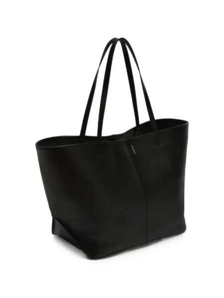 Geantă shopper Jil Sander din piele cu autograf negru