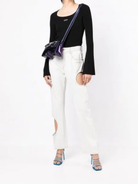 Raštuotas palaidinė be rankovių Off-white