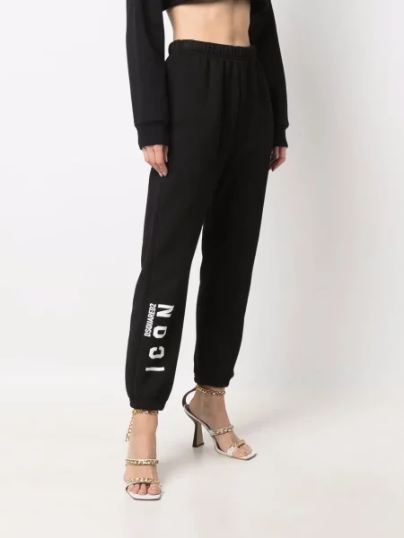 Kalhoty Dsquared2 s potiskem černé