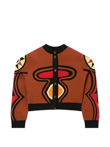 Cardigan Pucci din jacard maro