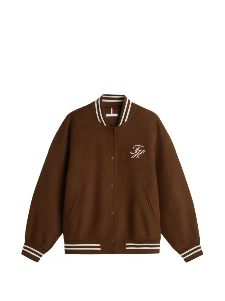 Kurtka bomber Tommy Hilfiger w paski brązowy