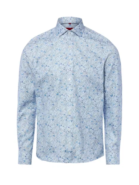 Finshley & Harding koszula biznesowa Mężczyźni Slim Fit wzorzysty 38 niebieski