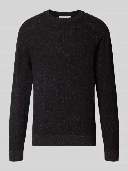 Sweter z czystej bawełny z okrągłym dekoltem Tom Tailor Denim czarny