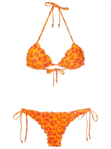 Bikini Amir Slama cu imagine cu model leopard portocaliu