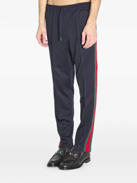Pantaloni Gucci cu dungi plisate albastru