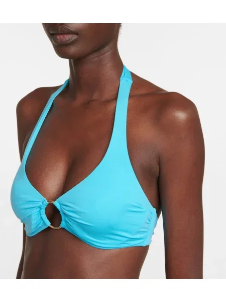 Bikini Melissa Odabash cu gât halter albastru