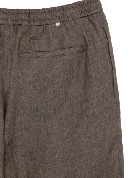 Kalhoty Canali se stahovací šňůrkou hnědé