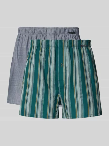 Bokserki o kroju regular fit z czystej bawełny w zestawie 2 szt. Schiesser zielone