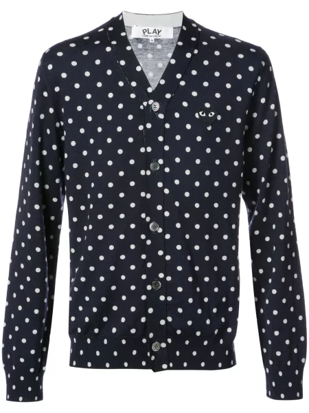 Cardigan Comme Des Garcons Play cu buline albastru