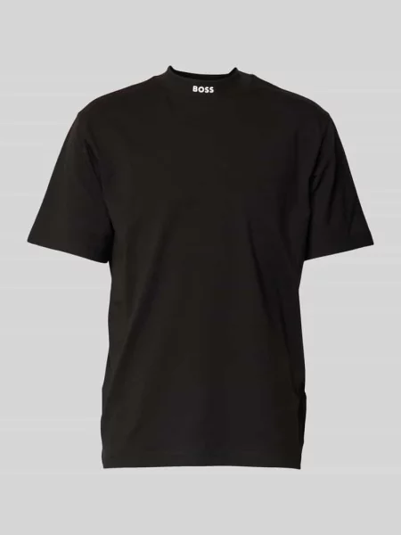 T-shirt o kroju regular fit z czystej bawełny Boss czarna