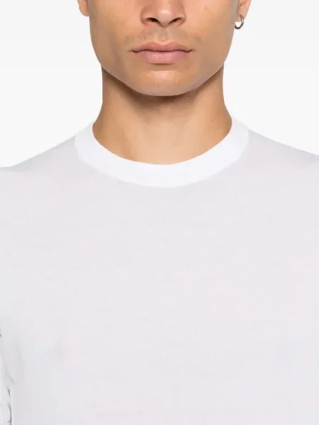 Tricou Doriani Cashmere din cașmir scurt alb