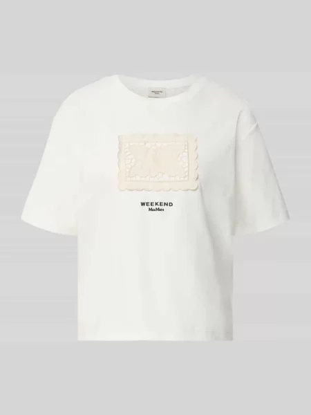 Pudełkowy krój t-shirt z czystej bawełny model SALA' Weekend Max Mara biała