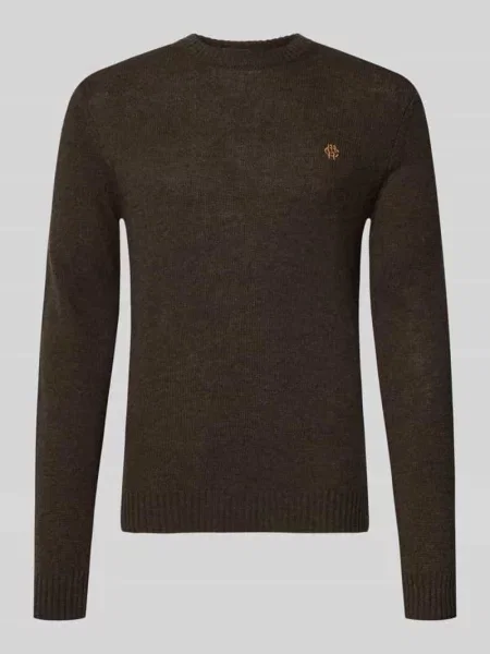 Sweter z dzianiny krój slim fit z czystej wełny z wyhaftowanym logo Mcneal