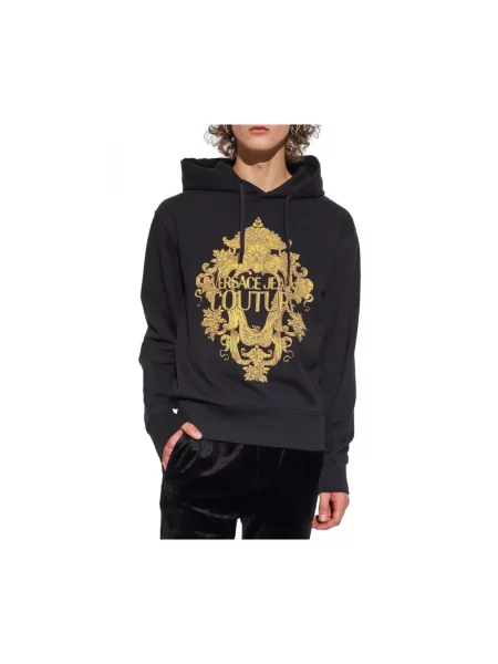 Bluza z kapturem Versace Jeans Couture z kapturem czarna