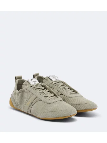 Sneakerși Chloé din piele de căprioară clasici verde