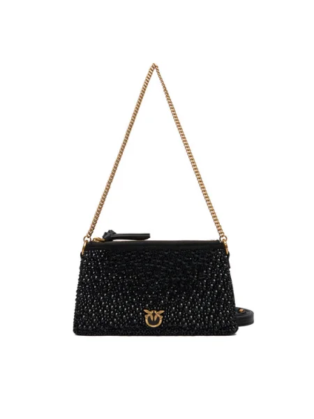 PINKO Дамска чанта Double Mini Pelle Ai PLTT черен