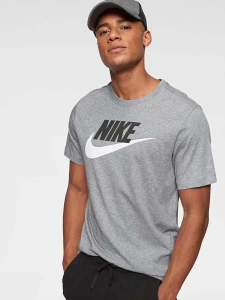 Nike Sportswear Tričko čierna sivá melírovaná biela