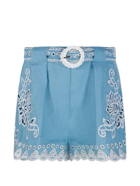 Pantaloni scurți Farm Rio cu model floral albastru
