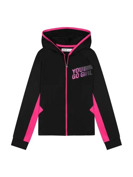 MINOTI Hanorac gri piatră / fucsia / magenta / roz eozină negru