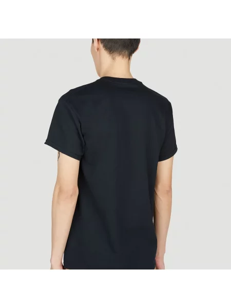 Lniana koszulka Dtf.nyc z logo czarna