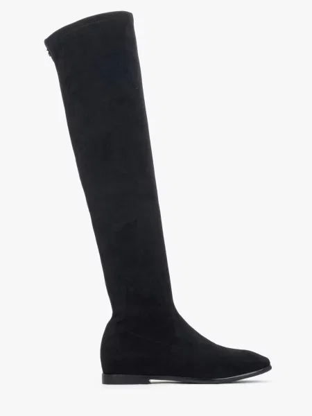 Велюровые ботфорты Estro черные