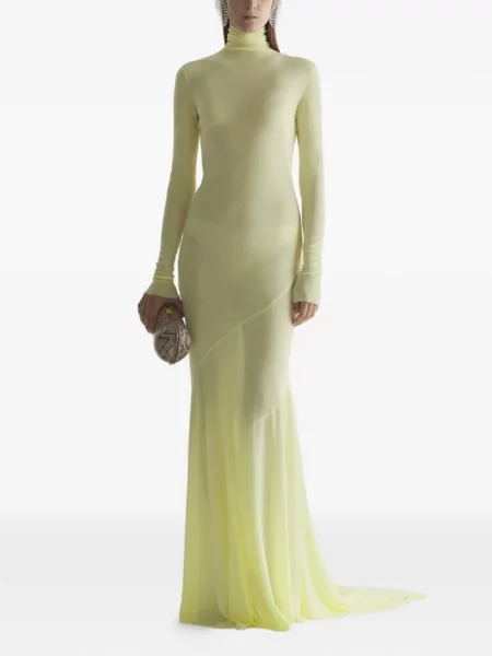 Pulover cu guler înalt rochie Mugler de costum galben