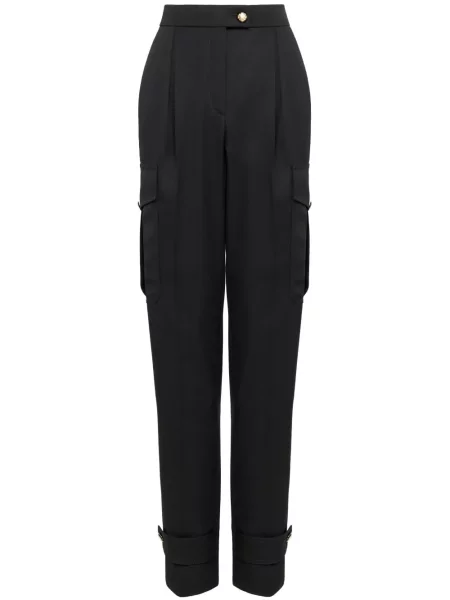 Pantaloni Alexander Mcqueen de lână negru