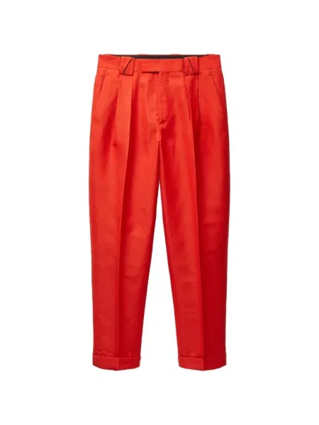 Pantaloni Versace de lână business roșu
