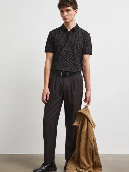 Medicine polo majica z elastanom črna