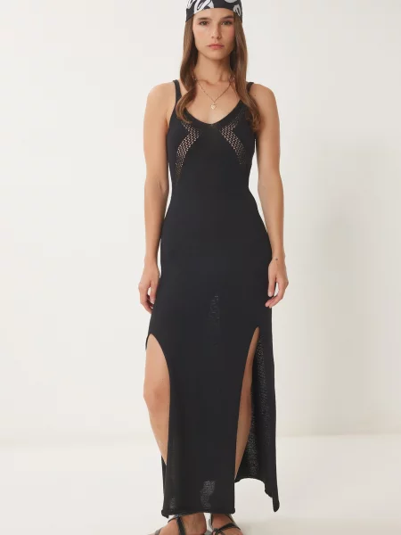 Happiness İstanbul Rochie tricotat negru